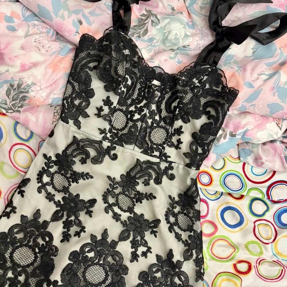 NWOT Unholy Dolls Kill Kindred Spirits Lace Gothic Mini Dress with Ribbons